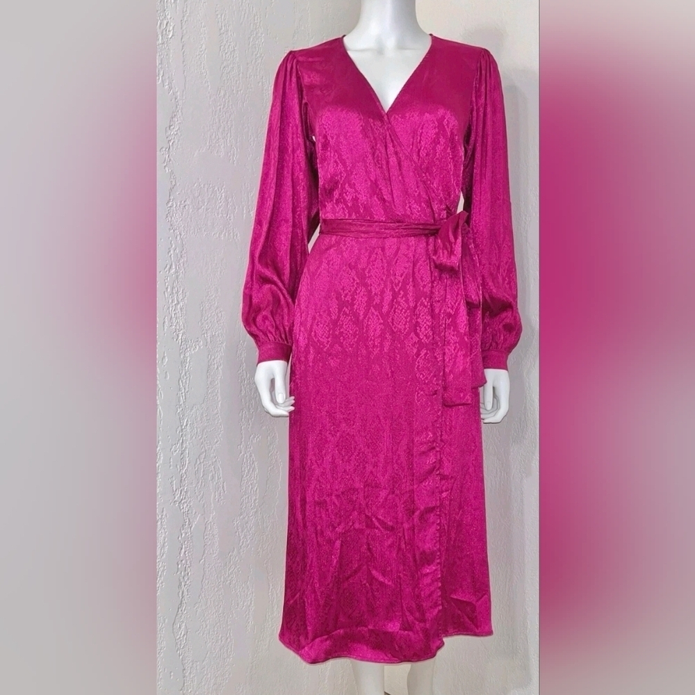 FLASH SALE- NWT Michael Kors Deep Fuscia Midi Wrap Dress